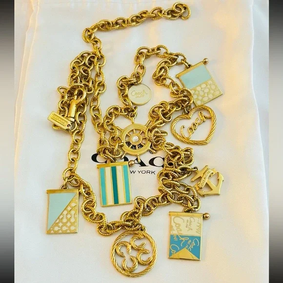 💰SOLD💰NWOT Coach Nautical Charm Necklace - Picture 1 of 10